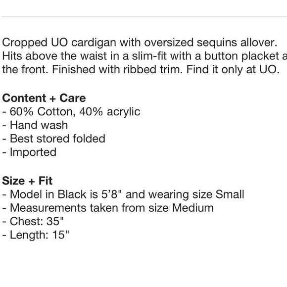 UO Iris Sequin Cropped Cardigan - Picture 2 of 2